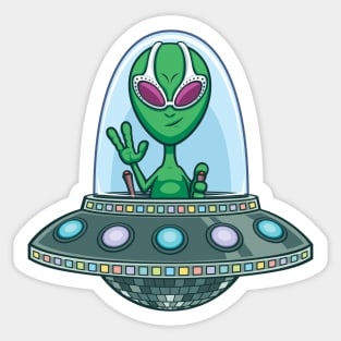 Alien Flying Saucer Sticker